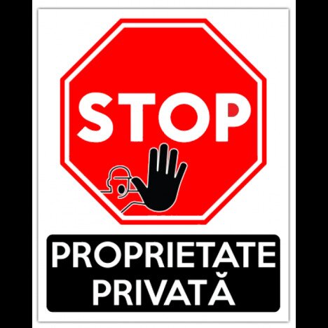 Indicator  stop proprietate privata